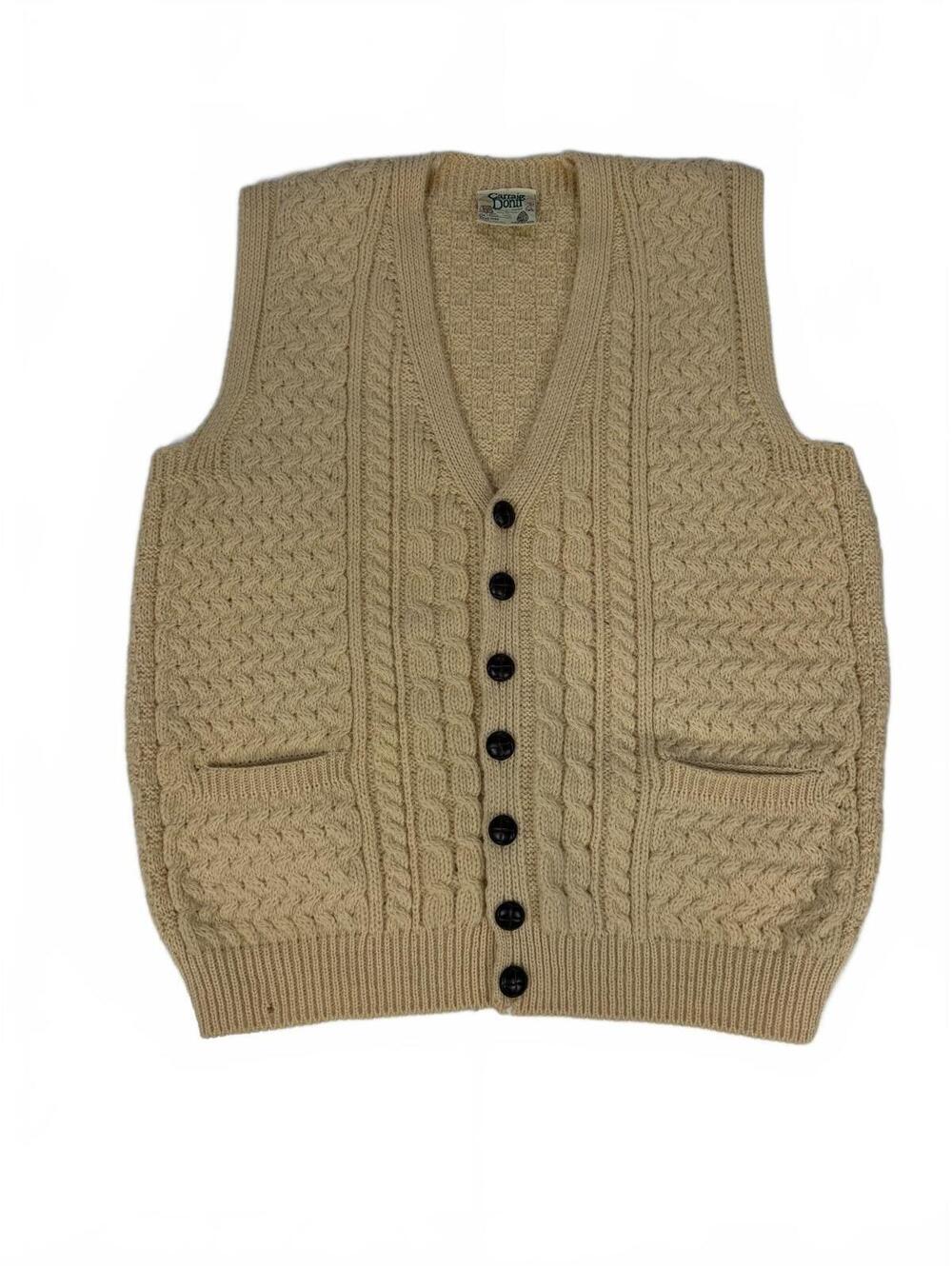 Vintage Carraig Donn Chunky Knit Wool Sweater Vest